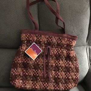 Vera Bradley cinch tote tweed